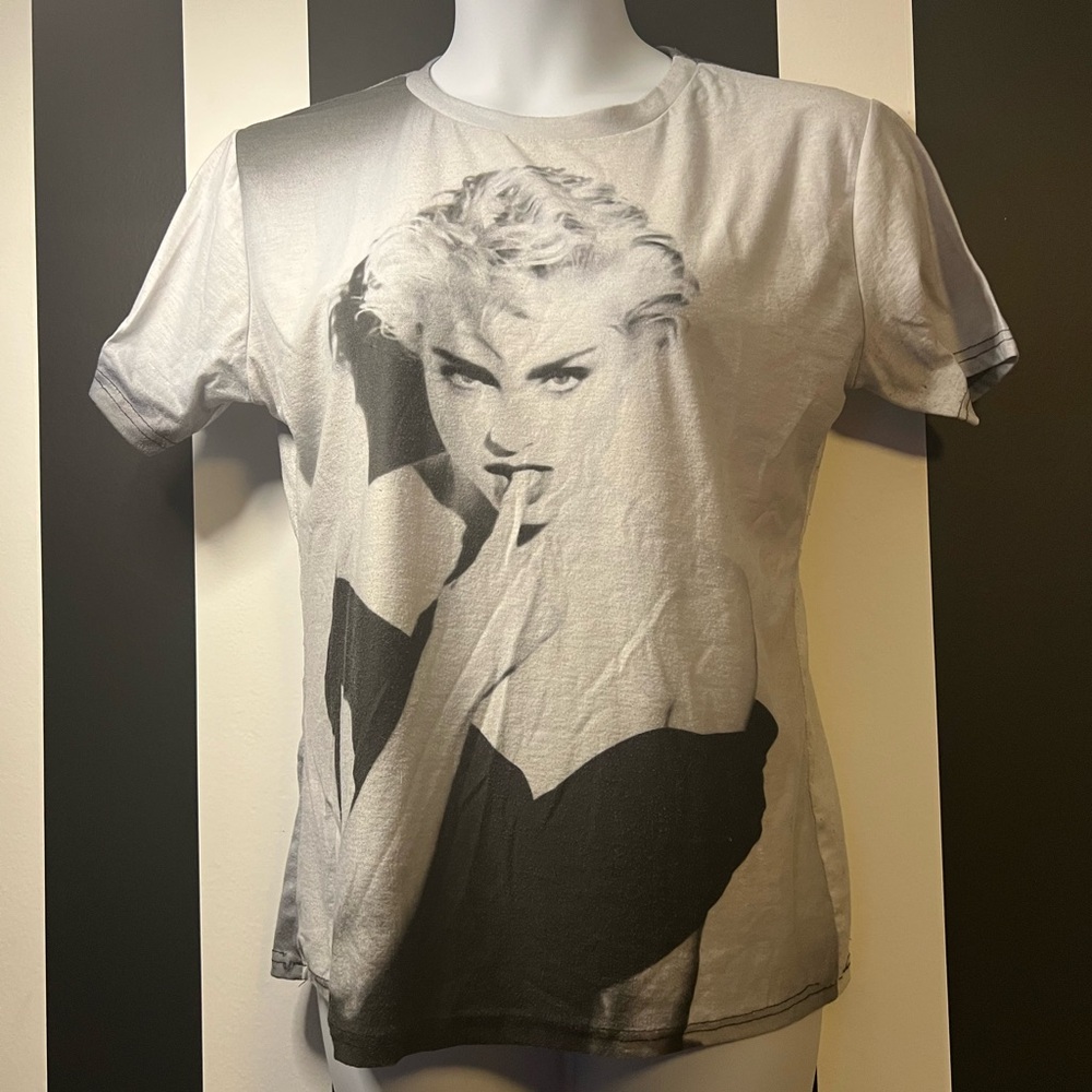 2000’s Madonna Graphic Print T-Shirt Both Sides; Sz XL Unisex